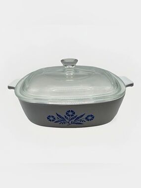 Vintage Corning Ware Blue 1 QT Cornflower P-1-B Baking Dish‎ with Lid 9×7×3 USA